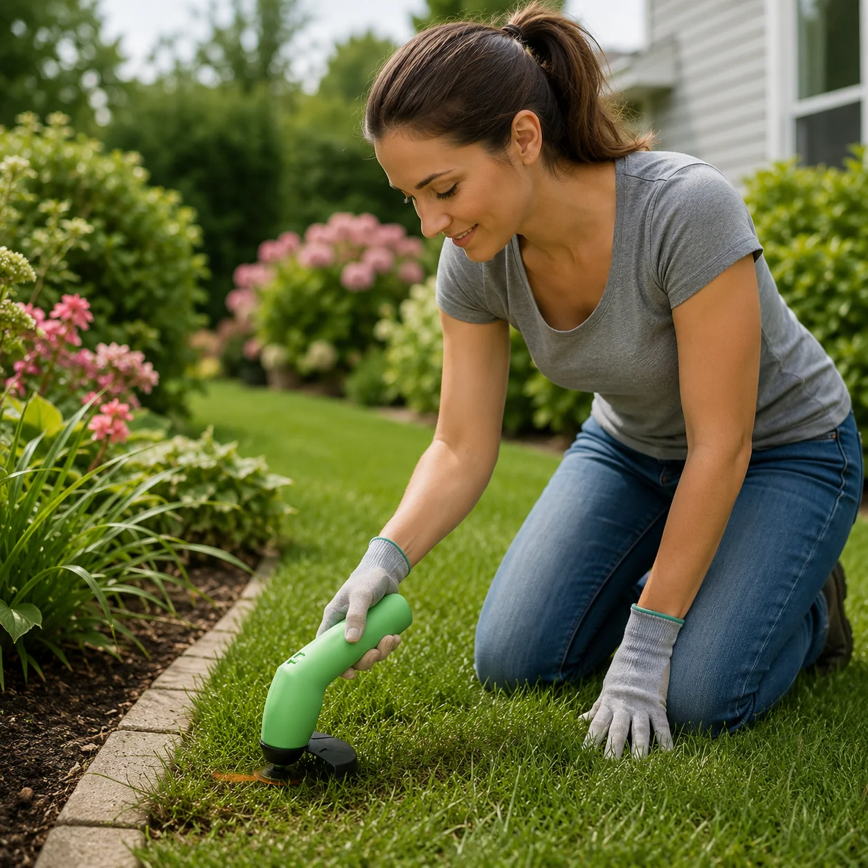 Cordless Grass Trimmer Lightweight Adjustable Cutter Lawn Edges