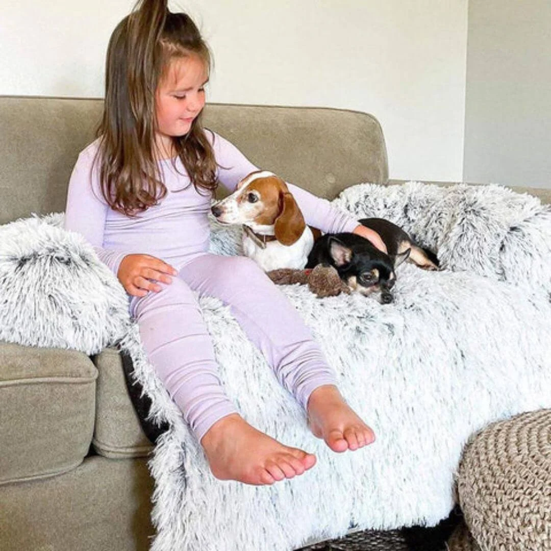 Fluffy Couch Cover Pets Soft Cozy Furniture Protector - Image 3