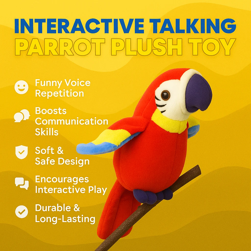 Interactive Plush Toy Talking Parrot Engaging Playtime - Image 3
