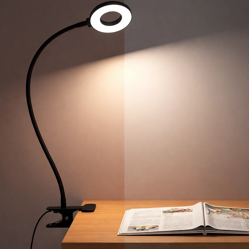 LED Desk Lamp Reading Adjustable Clip Design - Image 2