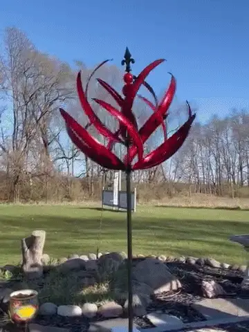 Metal Wind Spinner Garden Decor Lotus Design Rust-Resistant - Image 12