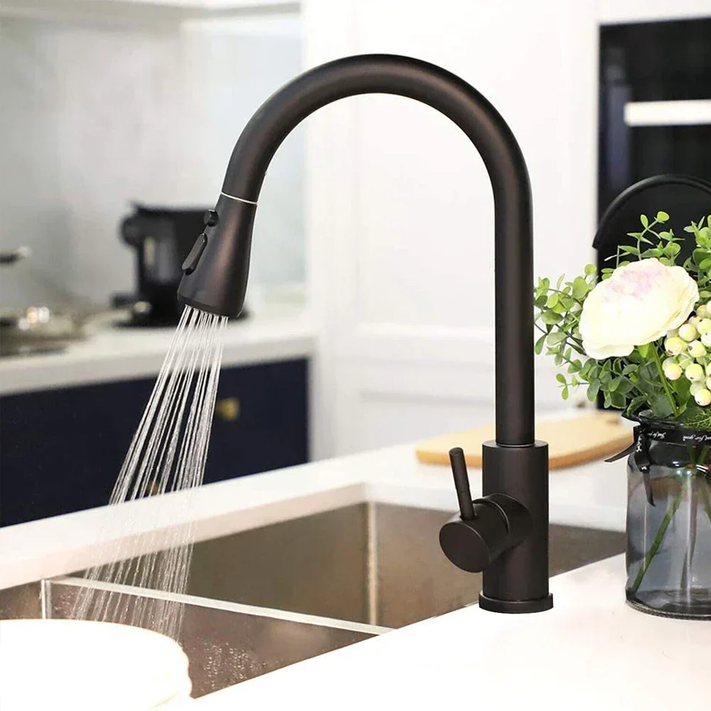 Modern Stainless Steel Kitchen Faucet Pull-Down Sprayer - Image 8
