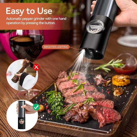 Rechargeable Electric Salt and Pepper Mill Set USB Charging - Image 9