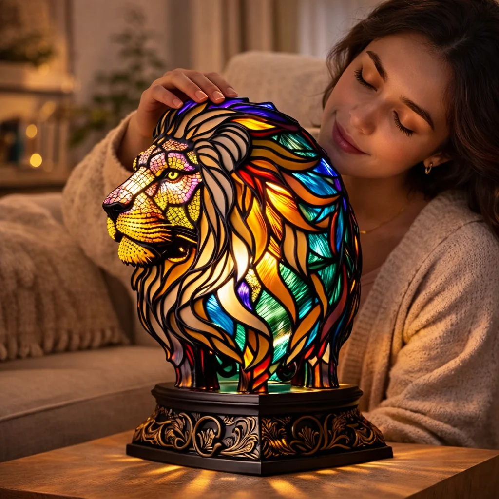 Table Lamp Ambient Light Decorative Stained Glass Design - Image 2